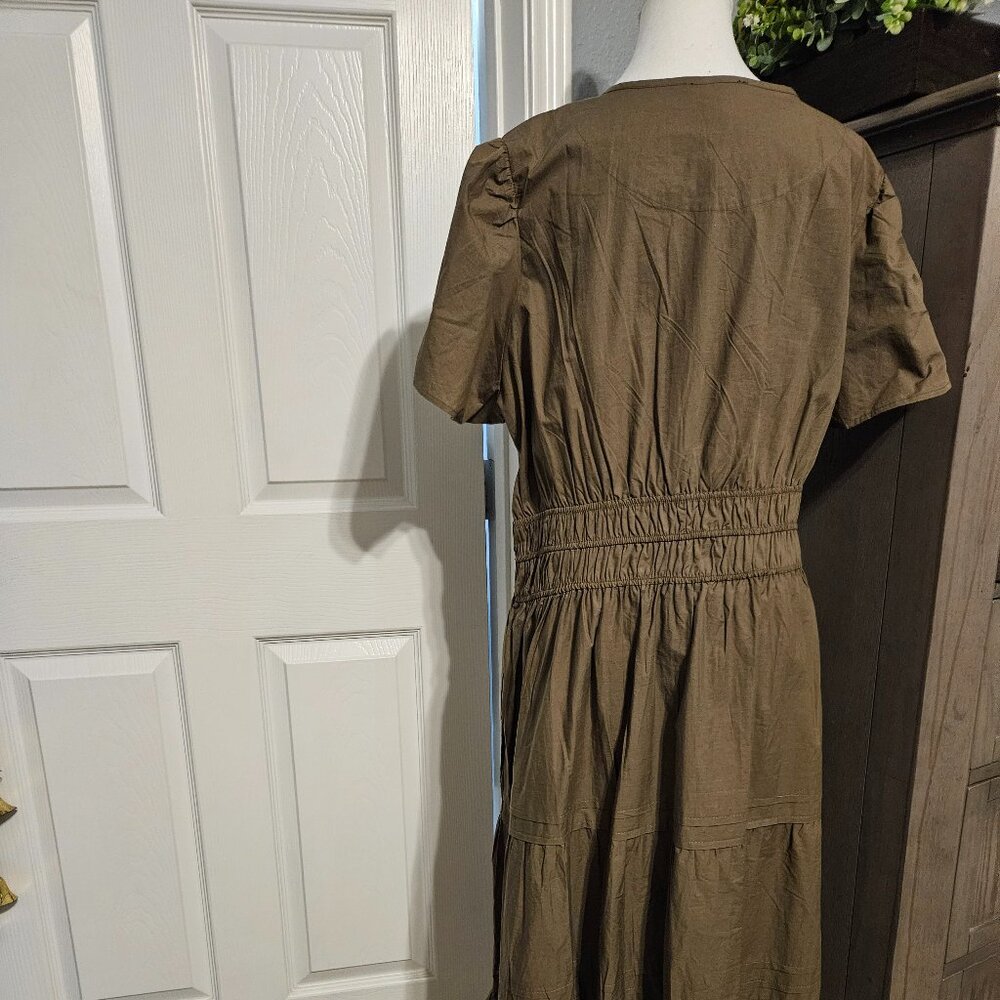 T Tahari Women's Dress Olive Size 2XL - Picture 6 of 12